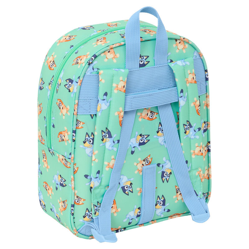 Mochila Bluey de 27 cm azul y verde con diseño de personajes - 2