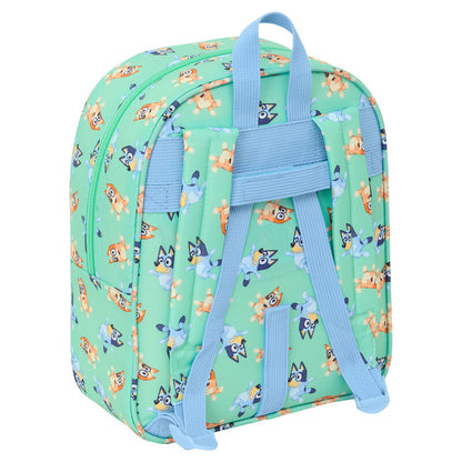 Mochila Bluey de 27 cm azul y verde con diseño de personajes - 2