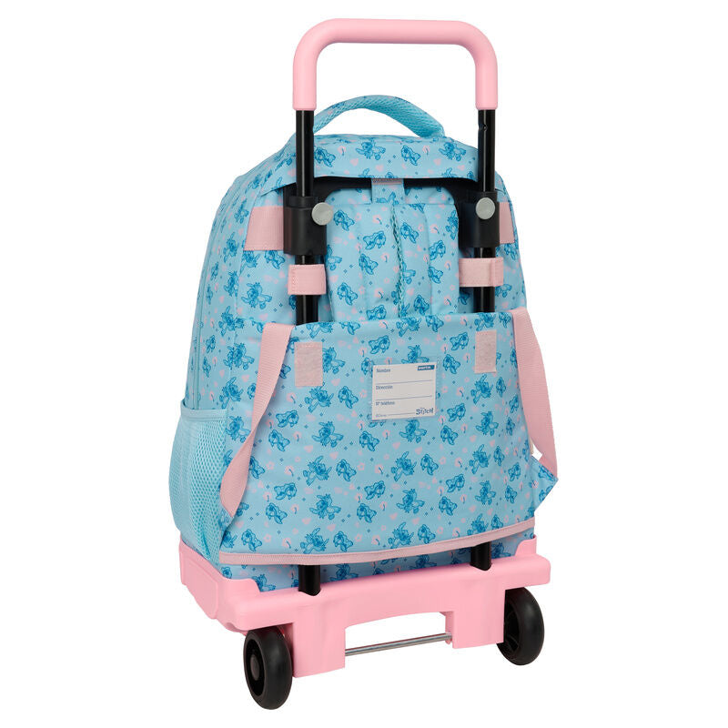 Trolley mochila azul y rosa de Stitch Disney con asa extraíble - 2