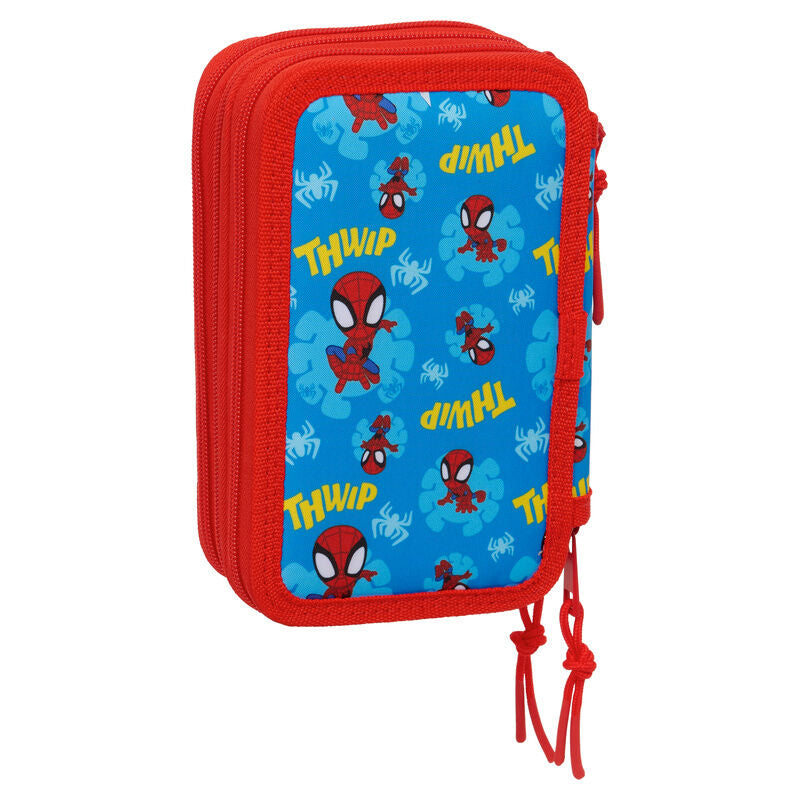 Plumier triple Spidey Marvel rojo y azul con tres compartimentos - 2