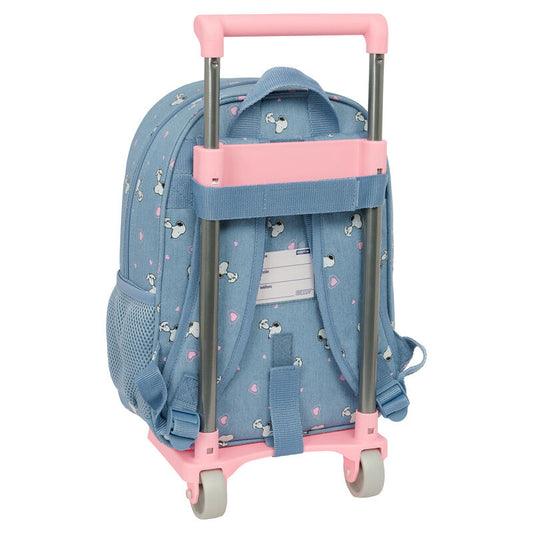 Trolley mochila extraíble Snoopy Peanuts azul y rosa - 2