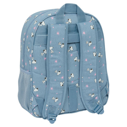 Mochila azul Snoopy Peanuts de 38 cm con bolsillo frontal - 2