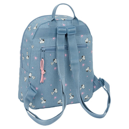 Mochila azul de Snoopy Peanuts con ilustración frontal rosa - 2