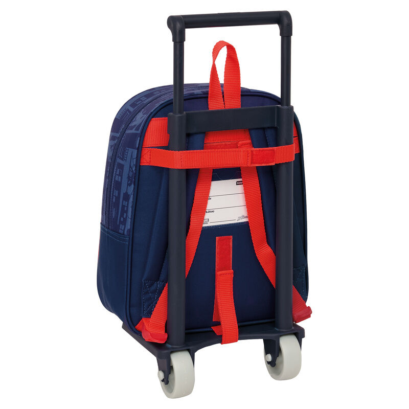 Trolley escolar azul y rojo de Spider-Man Marvel con asa y mochila extraíble - 3