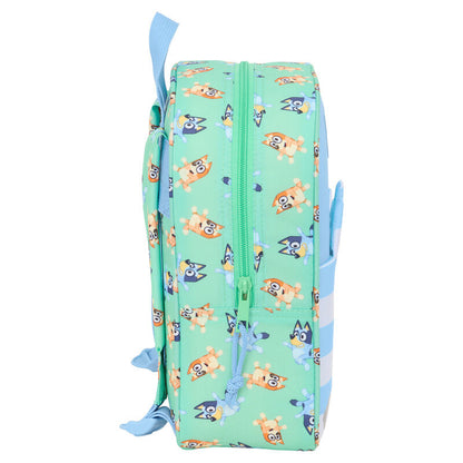 Mochila Bluey de 27 cm azul y verde con diseño de personajes - 3
