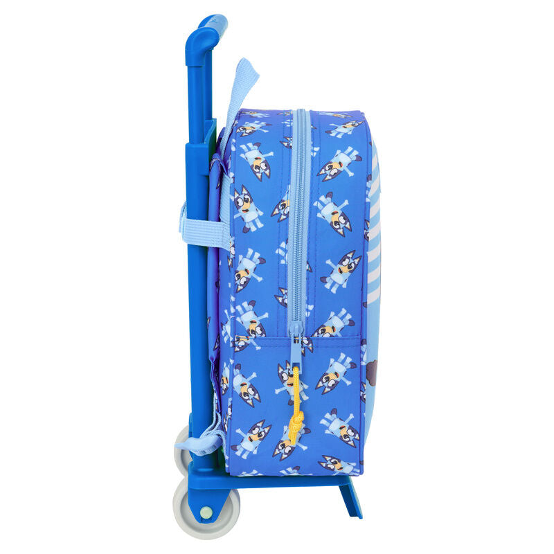 Trolley Bluey azul con mochila extraíble y carro - 3