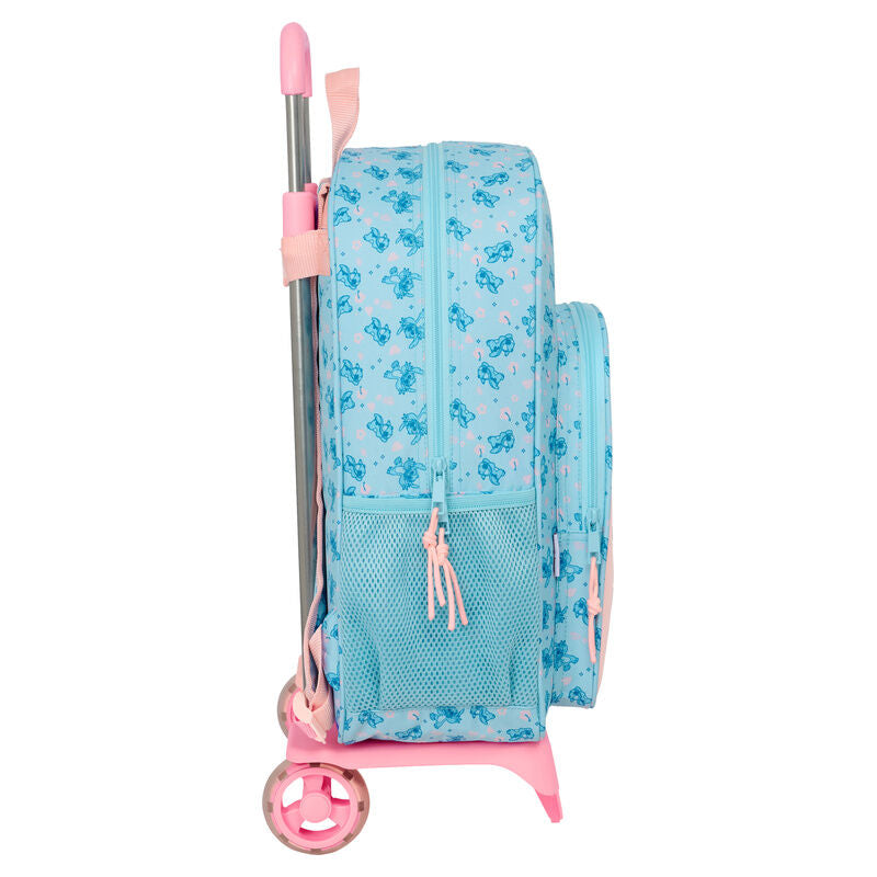 Trolley mochila azul y rosa de Stitch Disney con mochila extraíble - 3