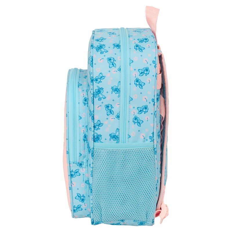 Mochila azul y rosa de Stitch Disney con dos bolsillos frontales - 3