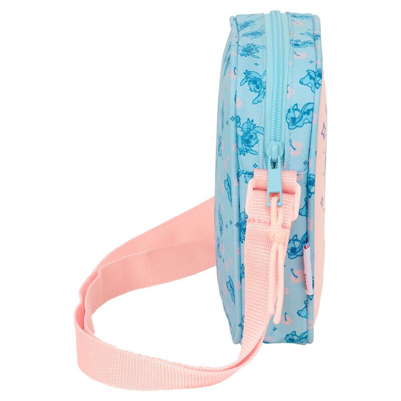 Bolso bandolera ajustable Ohana Stitch Disney en azul y rosa - 3