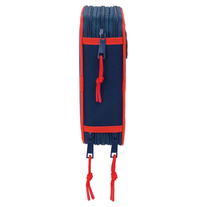 Plumier triple Spider-Man Marvel azul y rojo con 37 piezas - 3