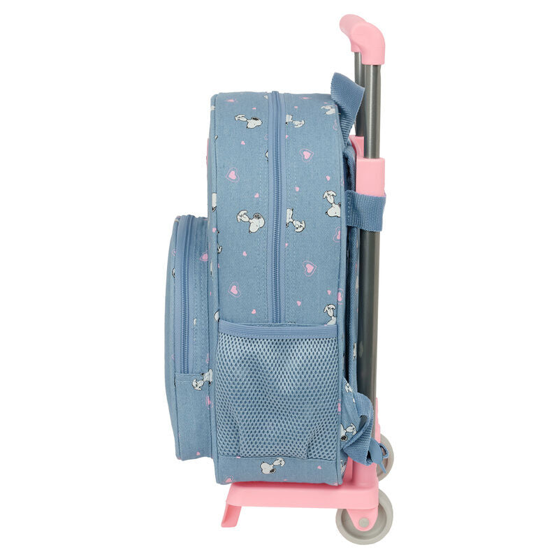 Trolley mochila extraíble Snoopy Peanuts azul y rosa - 4