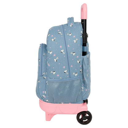Trolley escolar azul y rosa de Snoopy Peanuts con mochila extraíble - 4
