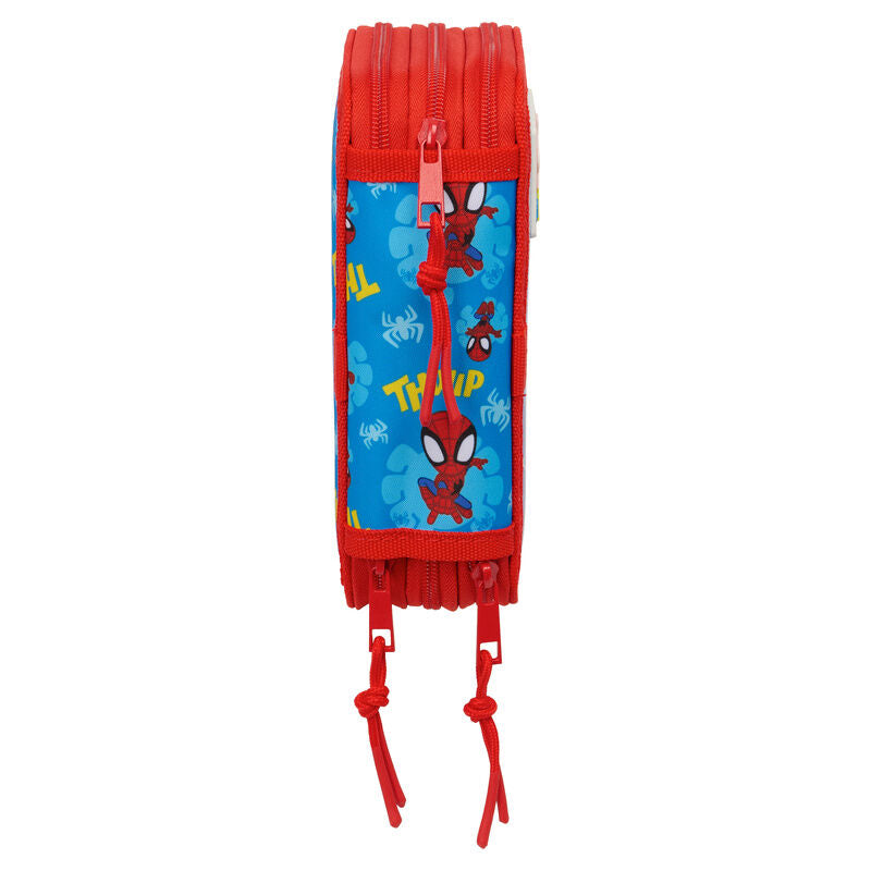 Plumier triple Spidey Marvel rojo y azul con tres compartimentos - 3