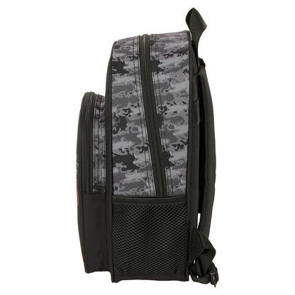 Mochila negra Dragon Ball con Goku y detalles de camuflaje gris - 3