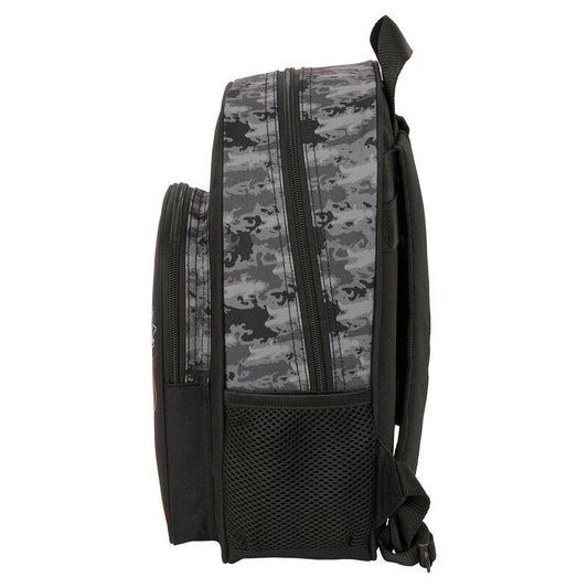 Mochila negra Dragon Ball con Goku y detalles de camuflaje gris - 3