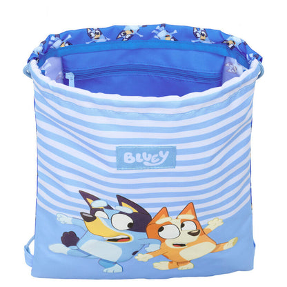 Saco Lets Play de Bluey con rayas azules y personajes Bluey y Bingo - 4