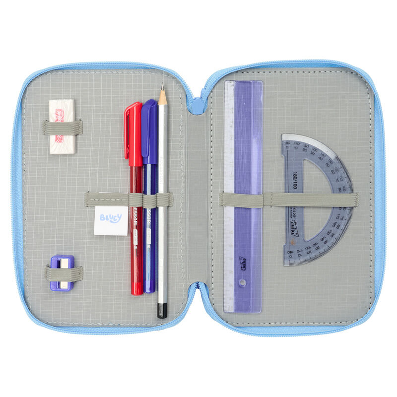 Plumier triple Bluey azul de 37 piezas - 4