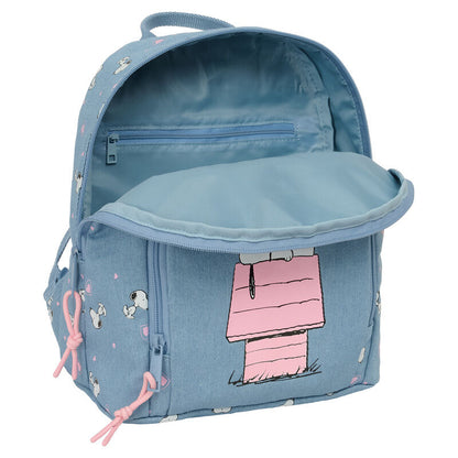 Mochila azul de Snoopy Peanuts con ilustración frontal rosa - 5