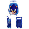 Trolley 3D azul de Sonic the Hedgehog con ruedas y tirantes