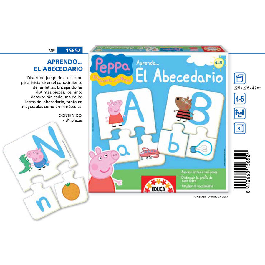 Juego Aprendo el Abecedario Peppa Pig con piezas de letras e imágenes - 2