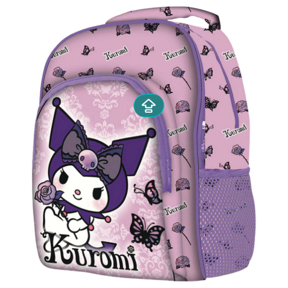 Mochila morada de Kuromi con mariposas y rosas - 2