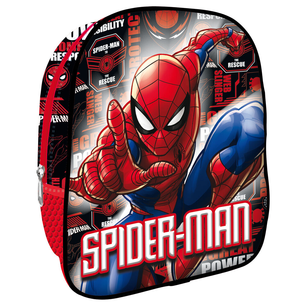 Mochila escolar Spider-Man Marvel en rojo, negro y azul - 2