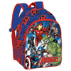 Mochila escolar Marvel Avengers azul y roja con superhéroes