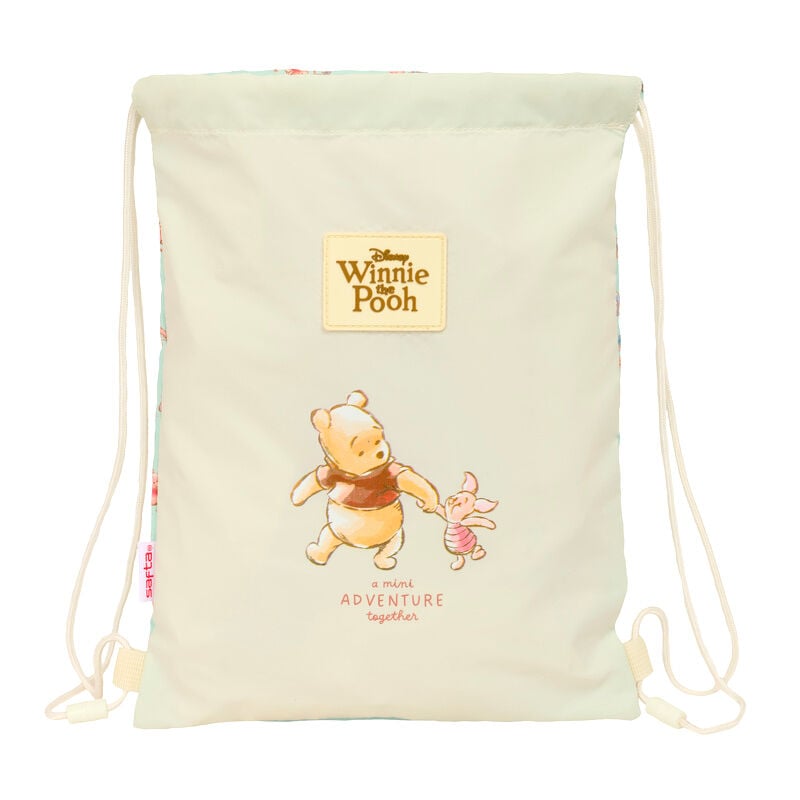 Saco crema de Winnie the Pooh y Piglet con cordones