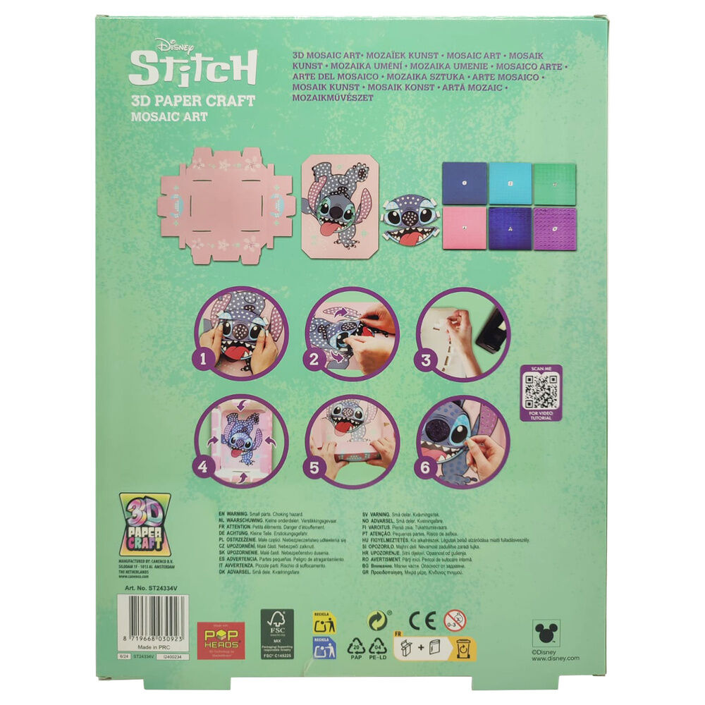 Manualidad de papel 3D de Stitch Disney con diseño mosaico - 2