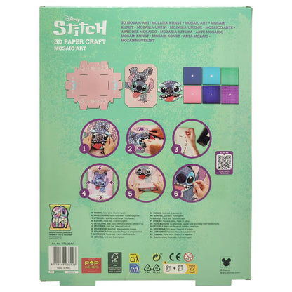 Manualidad de papel 3D de Stitch Disney con diseño mosaico - 2