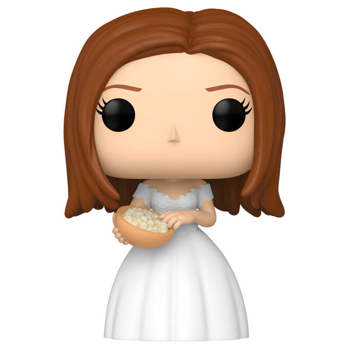 Figura Funko POP! de Rachel Green con vestido blanco y bol de palomitas