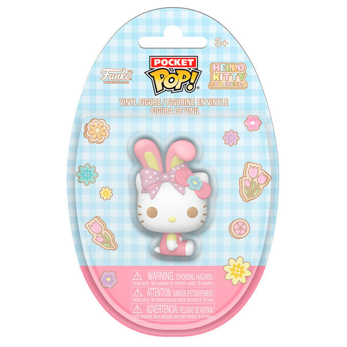 Figura Funko Pocket POP! Egg de Hello Kitty con orejas de conejito y lazo rosa