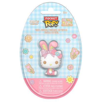 Figura Funko Pocket POP! Egg de Hello Kitty con orejas de conejito y lazo rosa