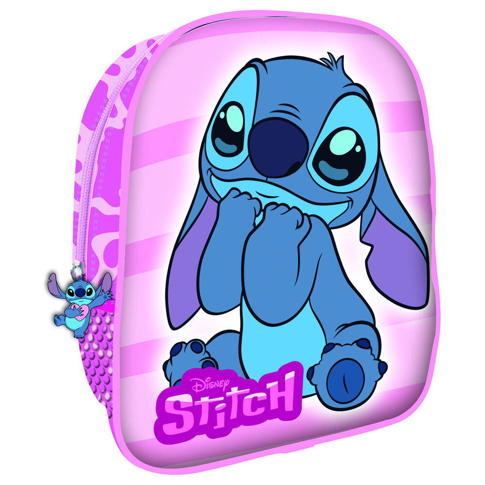 Mochila rosa Disney Stitch Lovely con ilustración frontal