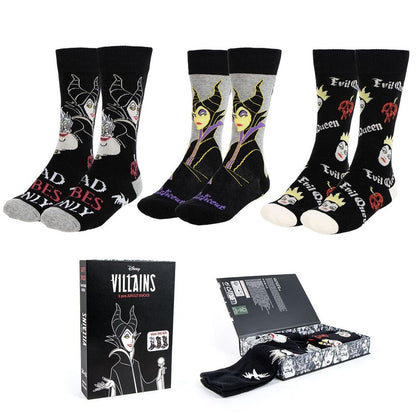 Set de tres pares de calcetines Disney Villanas para adulto