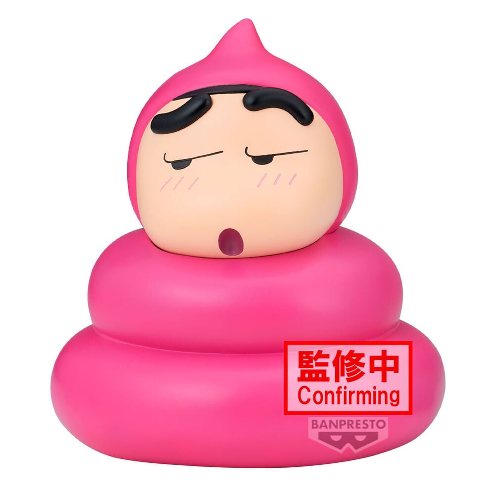 Figura rosa de Shinnosuke Nohara en disfraz Poop Cosplay