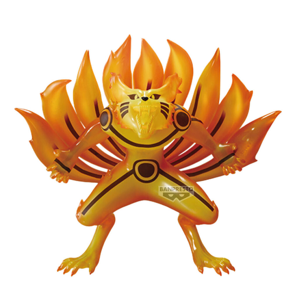Figura Banpresto de Kurama Link Mode de Naruto Shippuden en tonos naranja y dorado