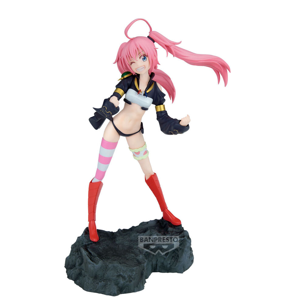Figura de Milim Nava BANPRESTO sobre una base rocosa