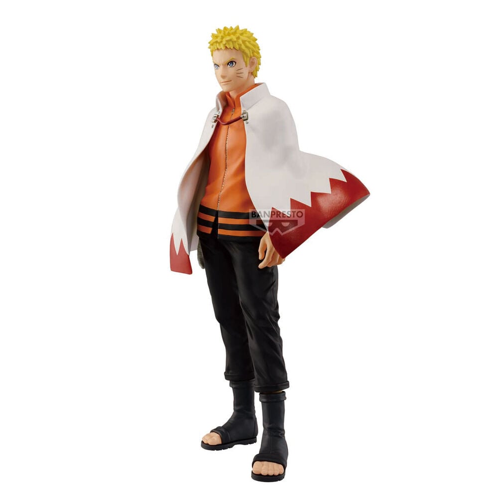 Figura Banpresto de Naruto Uzumaki con capa blanca y detalles rojos - 2