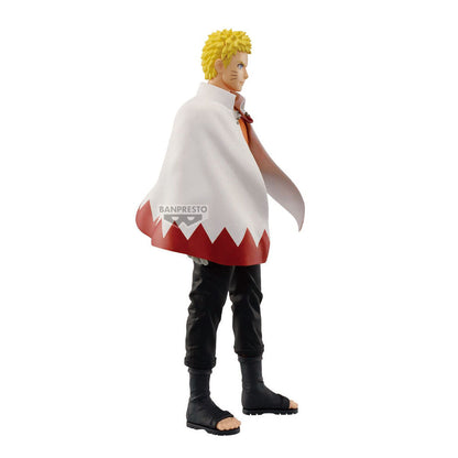 Figura Banpresto de Naruto Uzumaki con capa blanca y detalles rojos - 3