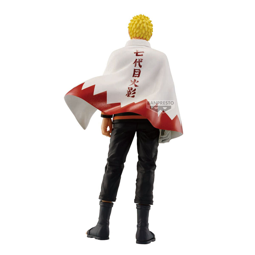 Figura Banpresto de Naruto Uzumaki con capa blanca y detalles rojos - 4