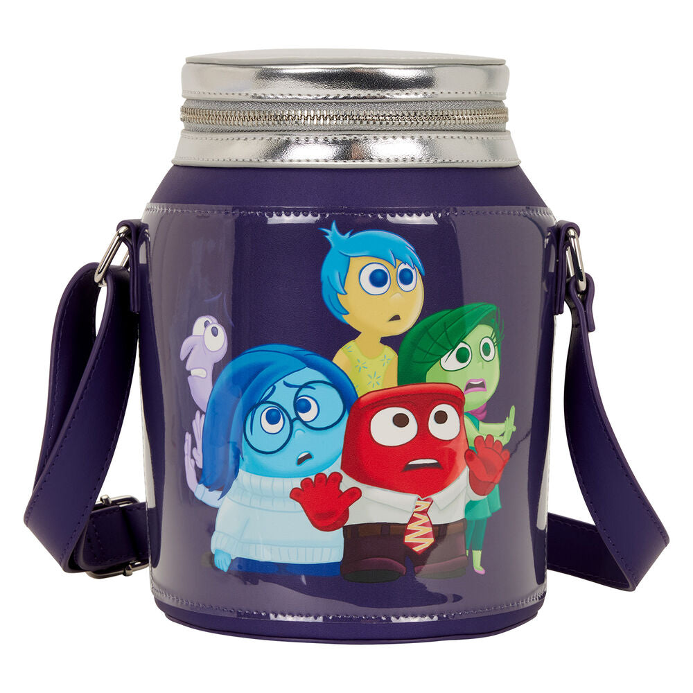 Bolso bandolera Loungefly de Del Revés 2 morado con personajes