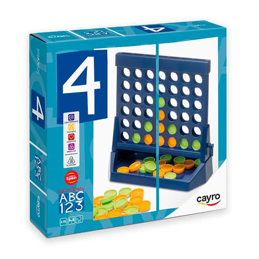 Juego de mesa CAYRO Acierta 4 con tablero vertical y fichas de colores