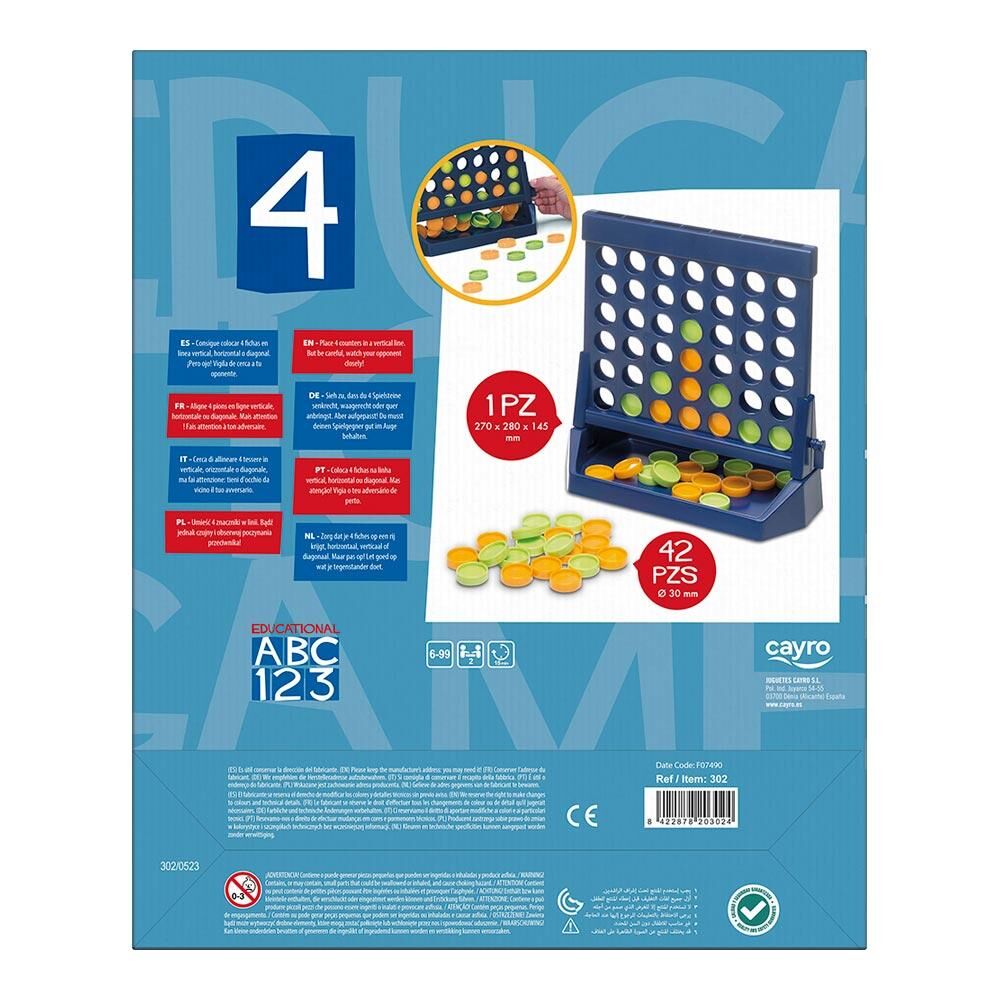 Juego de mesa CAYRO Acierta 4 con tablero vertical y fichas de colores - 2