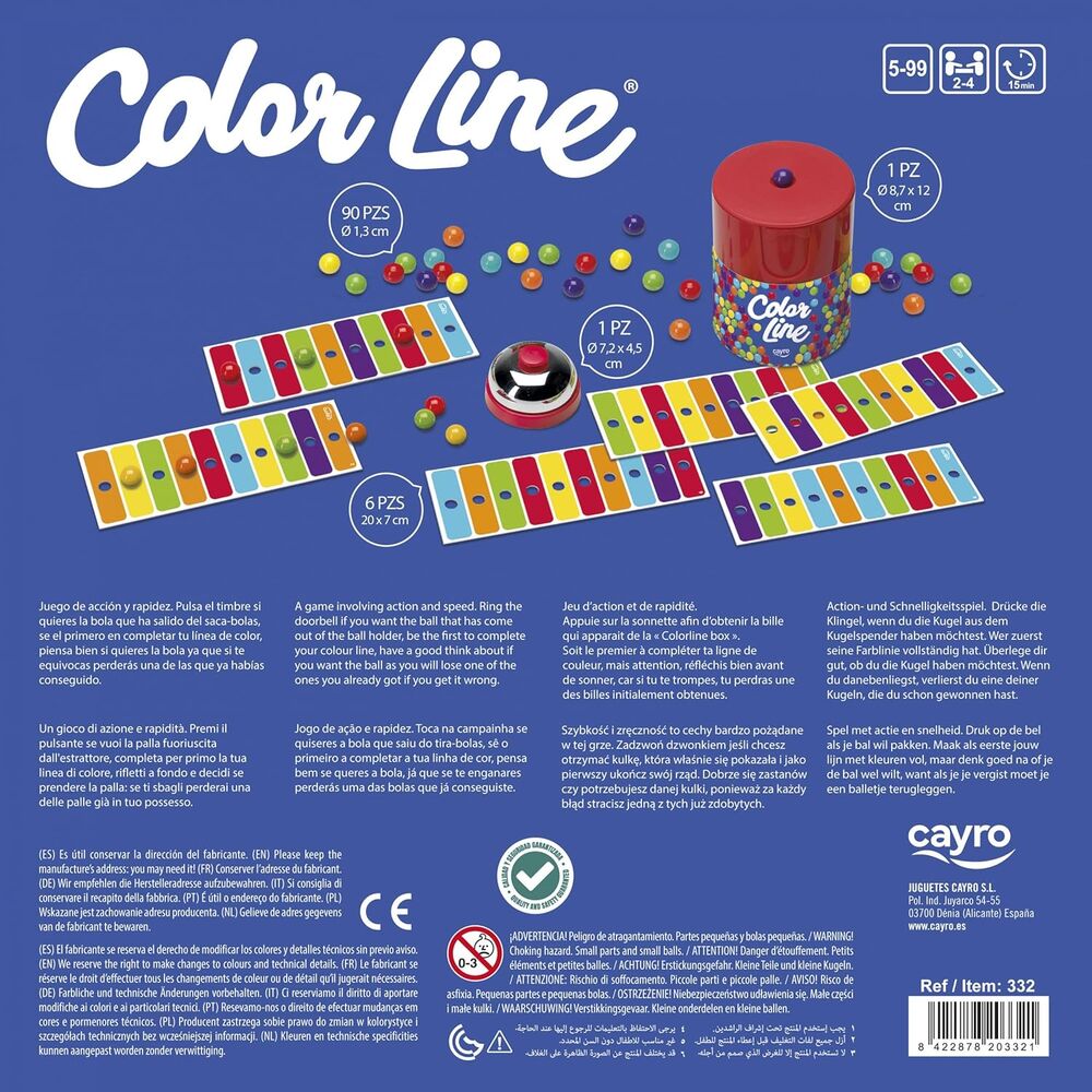 Caja del juego Color Line de CAYRO con timbre y bolas de colores - 4