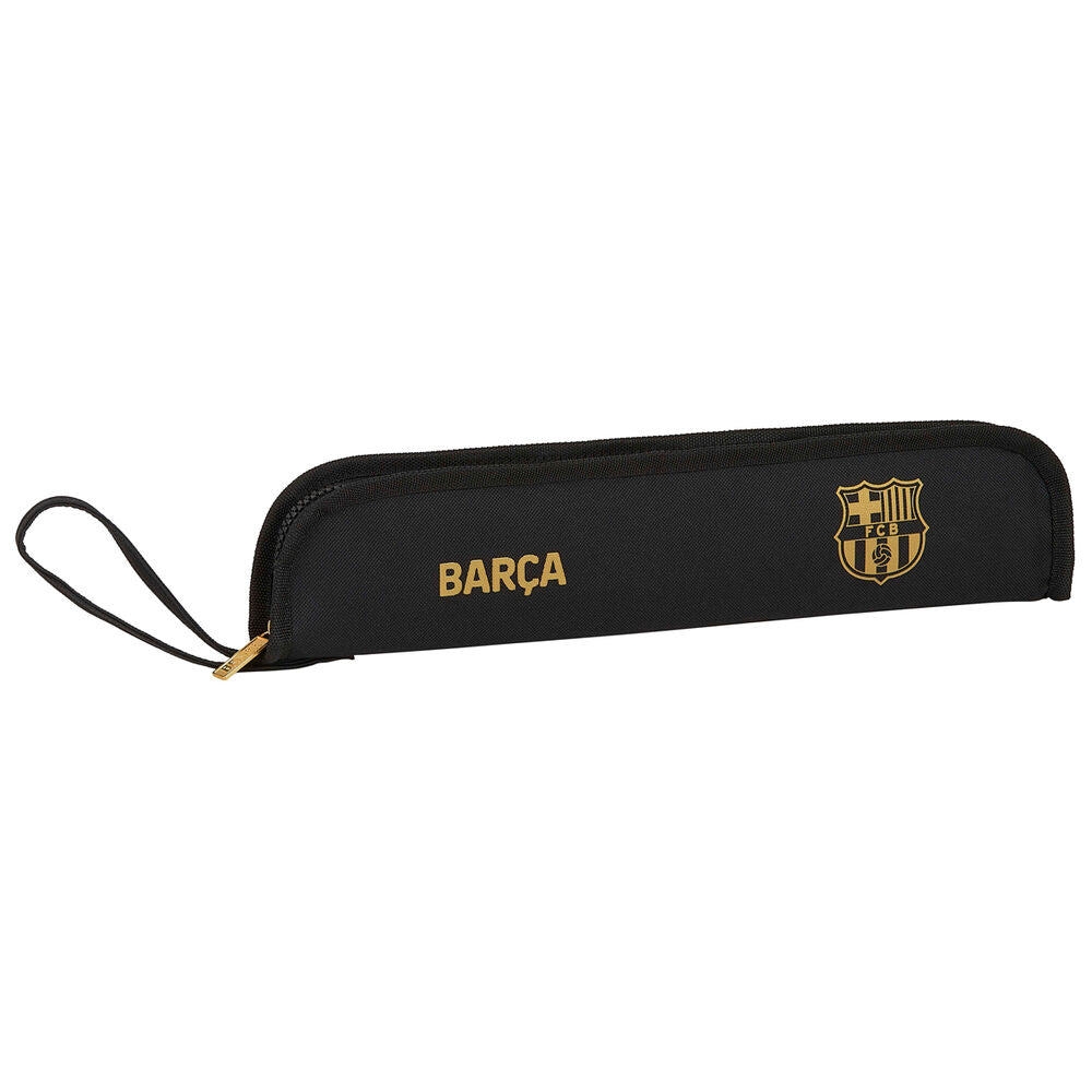 Portaflautas negro SAFTA del F.C. Barcelona con diseño dorado