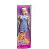 Muñeca Barbie Fashionistas rubia con vestido azul de lazos
