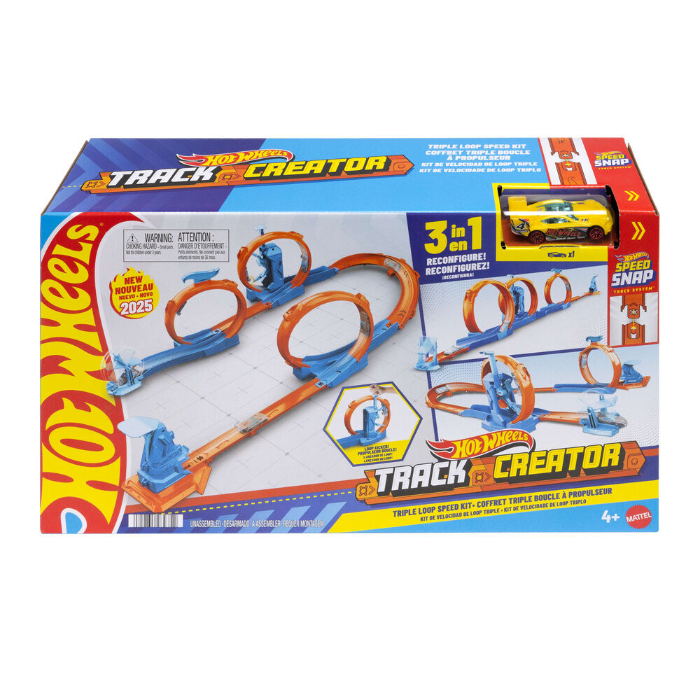 Pack de pista triple looping Hot Wheels Track Creator con coche