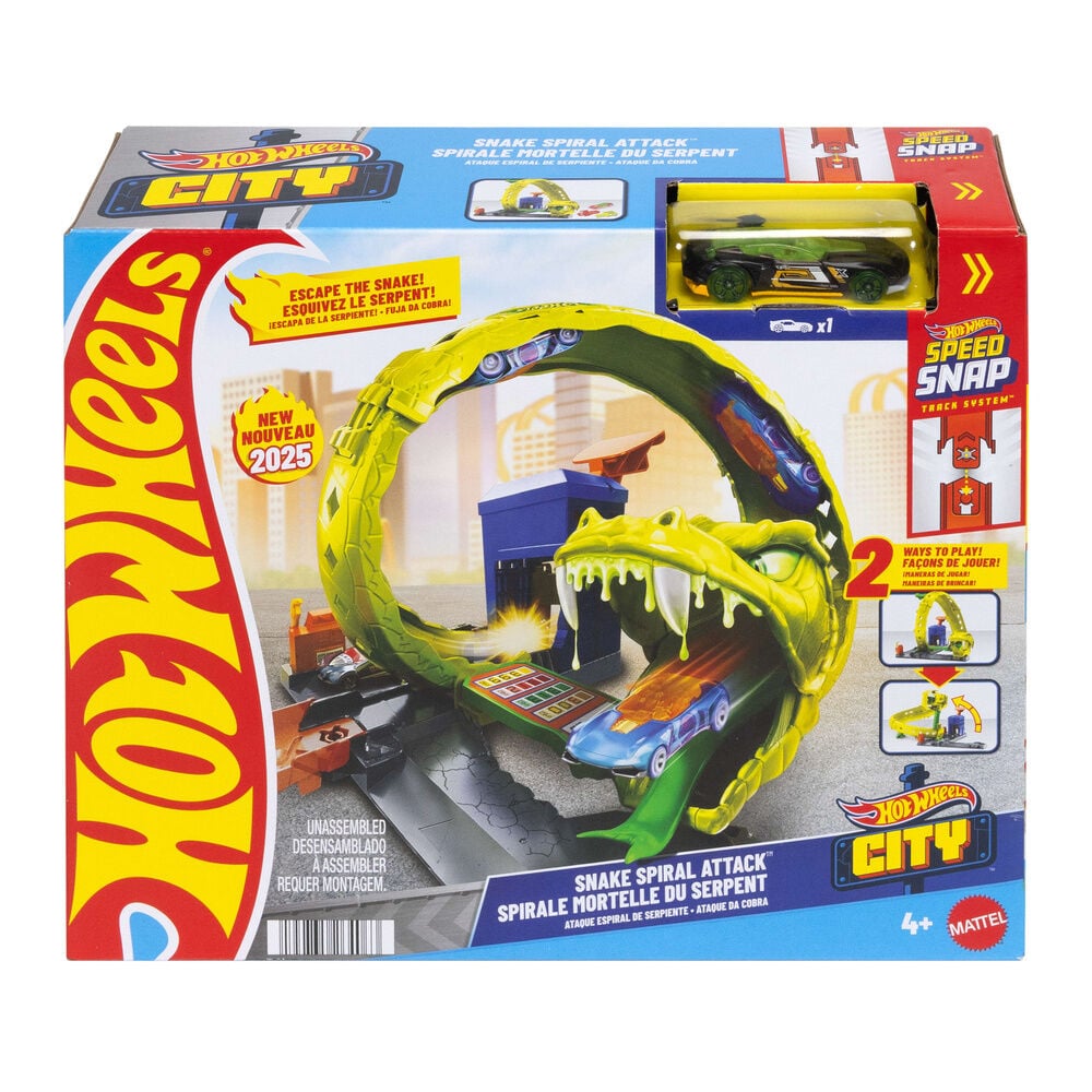 Pista Hot Wheels City Ataque Espiral de la Serpiente con coche