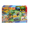 Pista Hot Wheels Monster Trucks Dragon Destruction con dragón verde y dos camiones